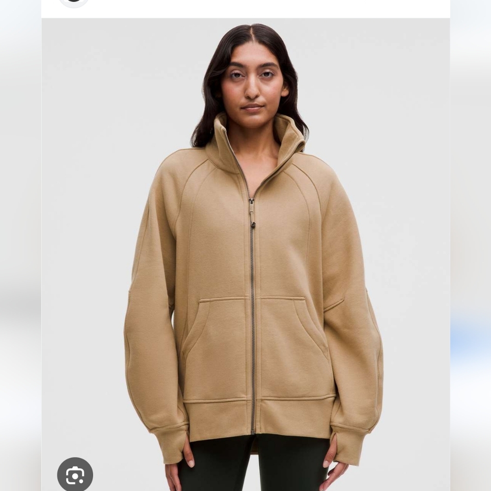 Lululemon Filbert Tan Oversized Long Scuba Full Zip